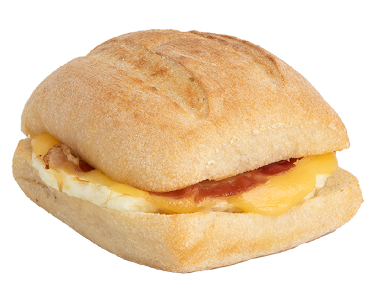 Bacon, Gouda, Tuscan Roll made with Egg Aroma Joe's